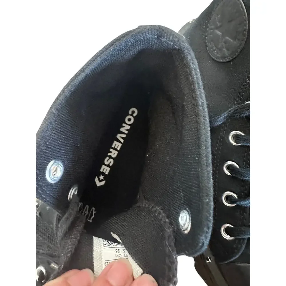Converse Black Chuck Taylor All Star Stud Modern Lift Platform Women Sz 8.5